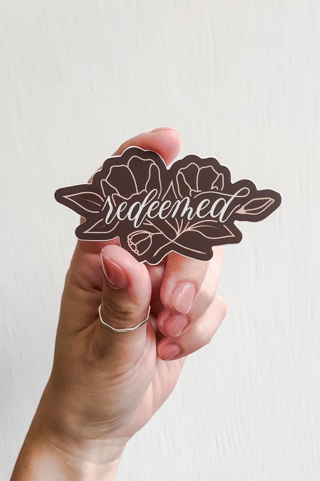 “Redeemed” Floral Sticker