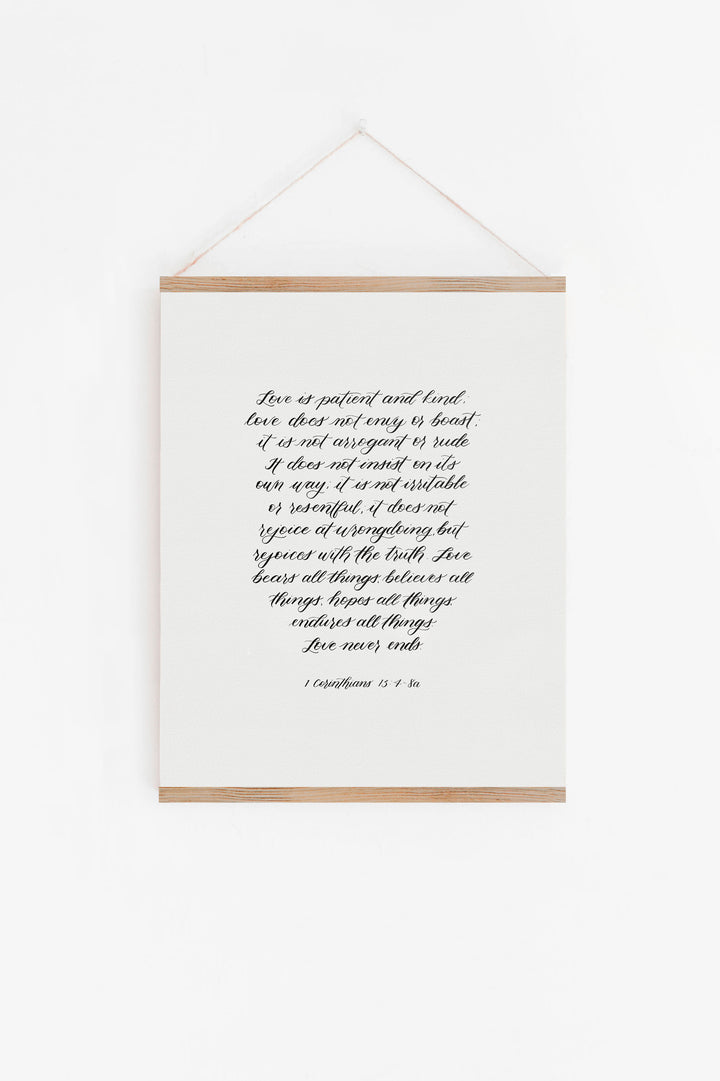 1 Corinthians 13:4-8 Hanging Rail Canvas