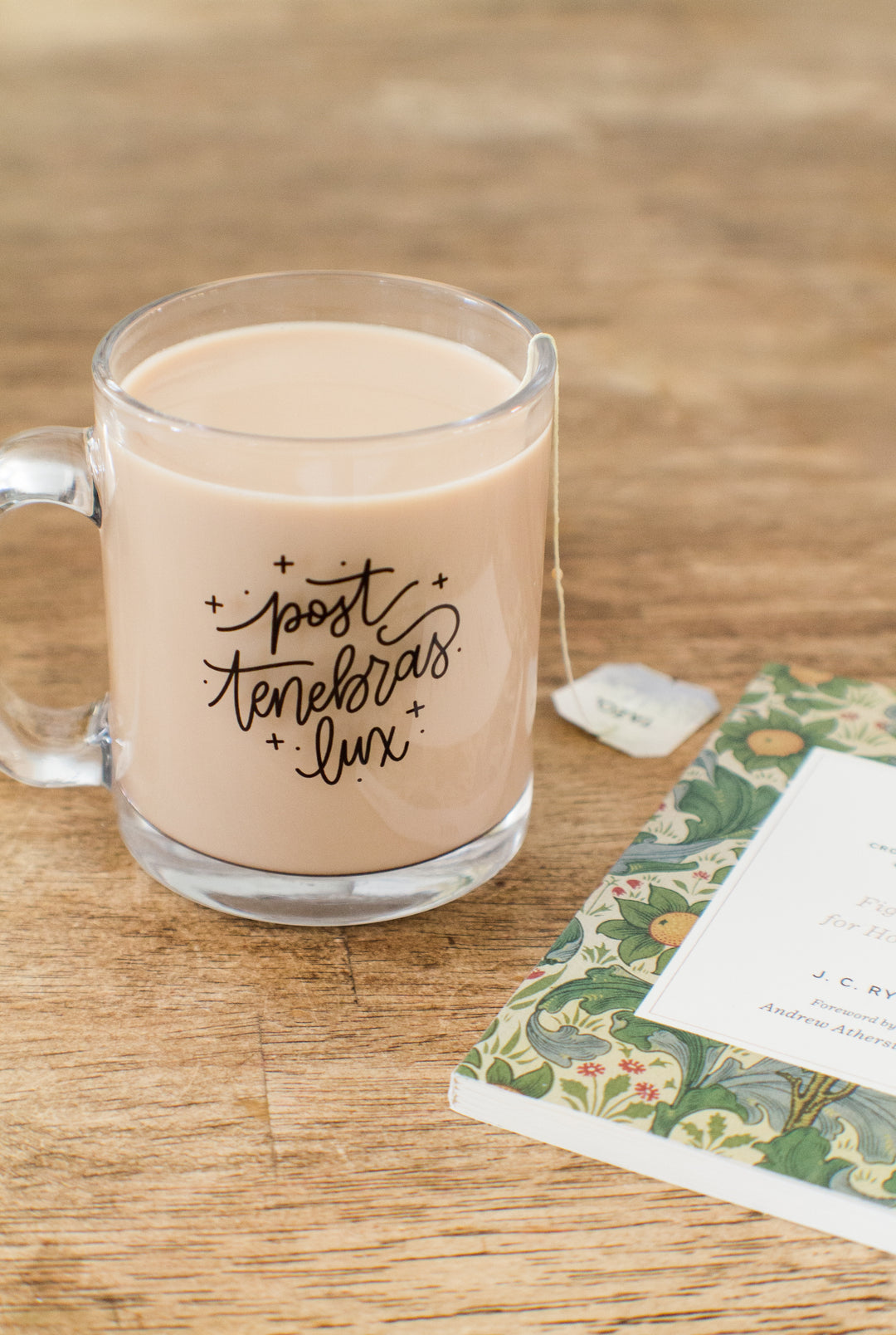 Whimsical Post Tenebras Lux Clear Glass Mug