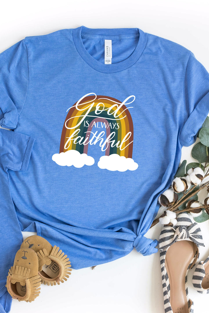 God Is Always Faithful Rainbow Youth Tee