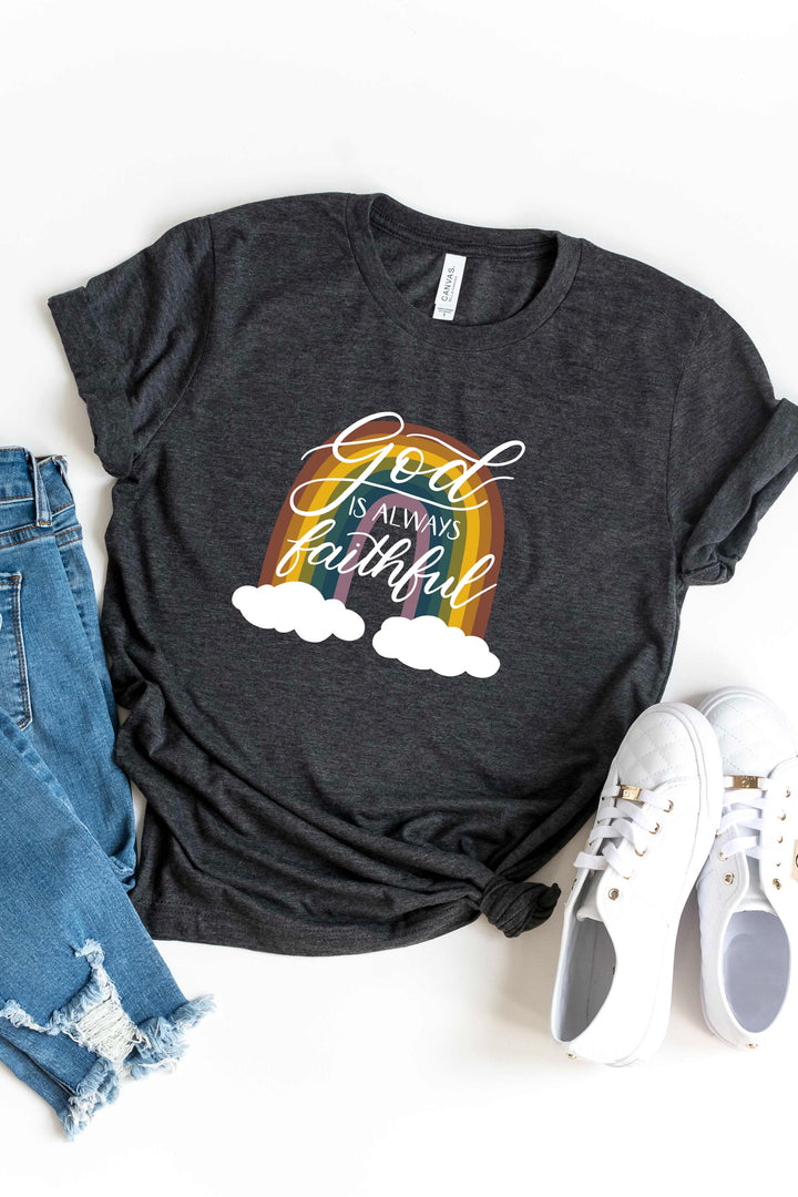 God Is Always Faithful Rainbow Youth Tee