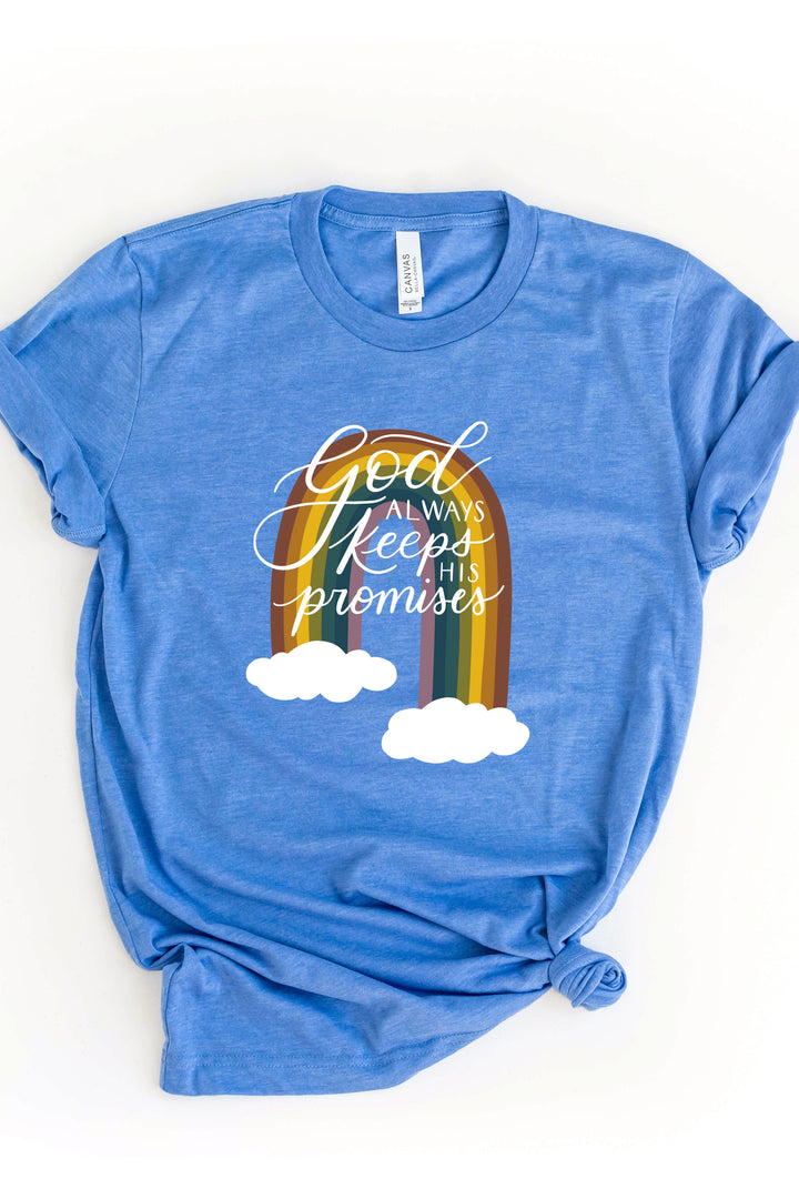 God Always Keeps His Promises Rainbow Tee