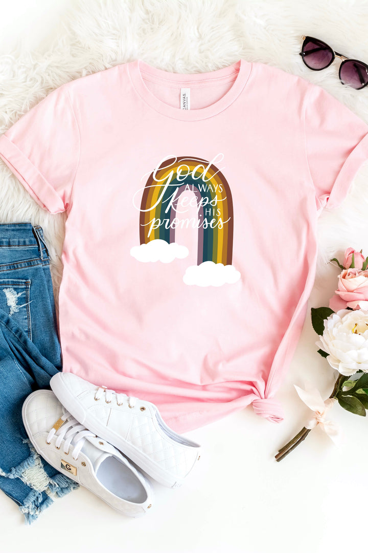 God Always Keeps His Promises Rainbow Tee