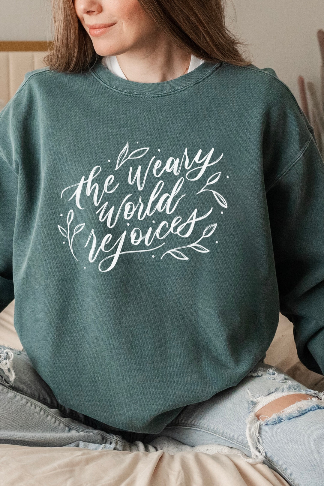 "The Weary World Rejoices" Crewneck Pullover