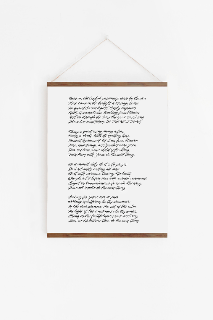 “Do the Next Thing” Poem Hanging Canvas