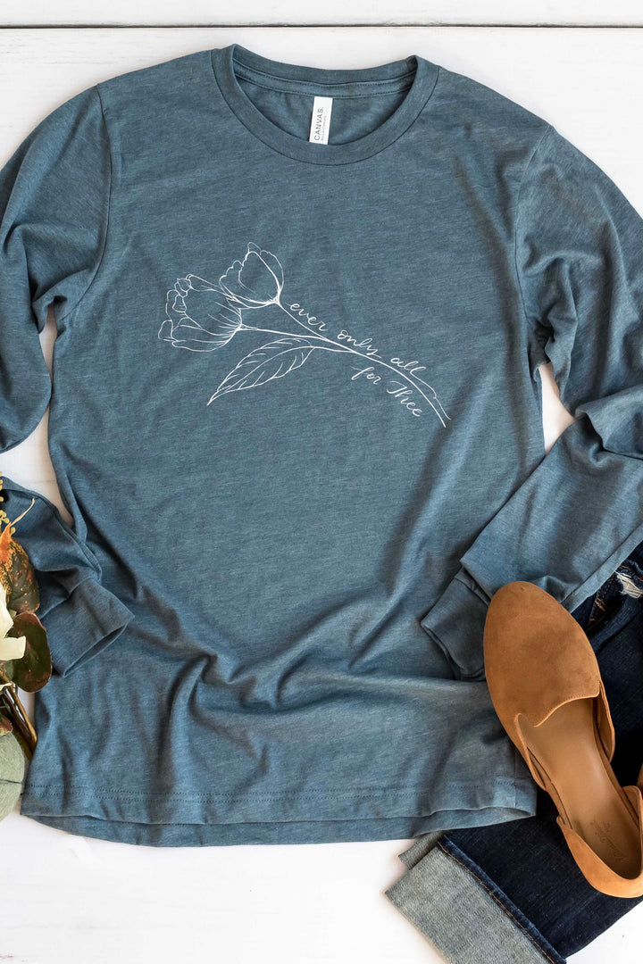 Ever, Only, All for Thee Floral Long Sleeve Tee
