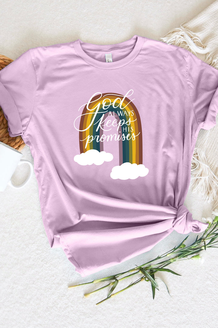 God Always Keeps His Promises Rainbow Tee
