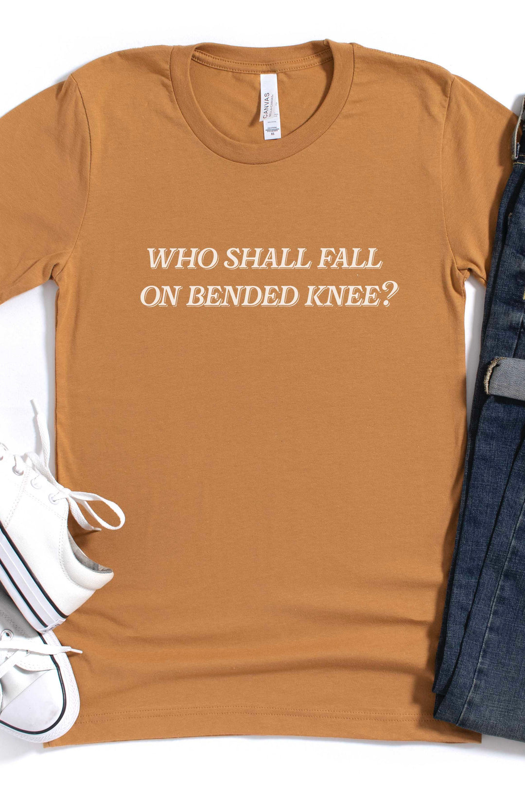 "Who Shall Fall on Bended Knee" Tee