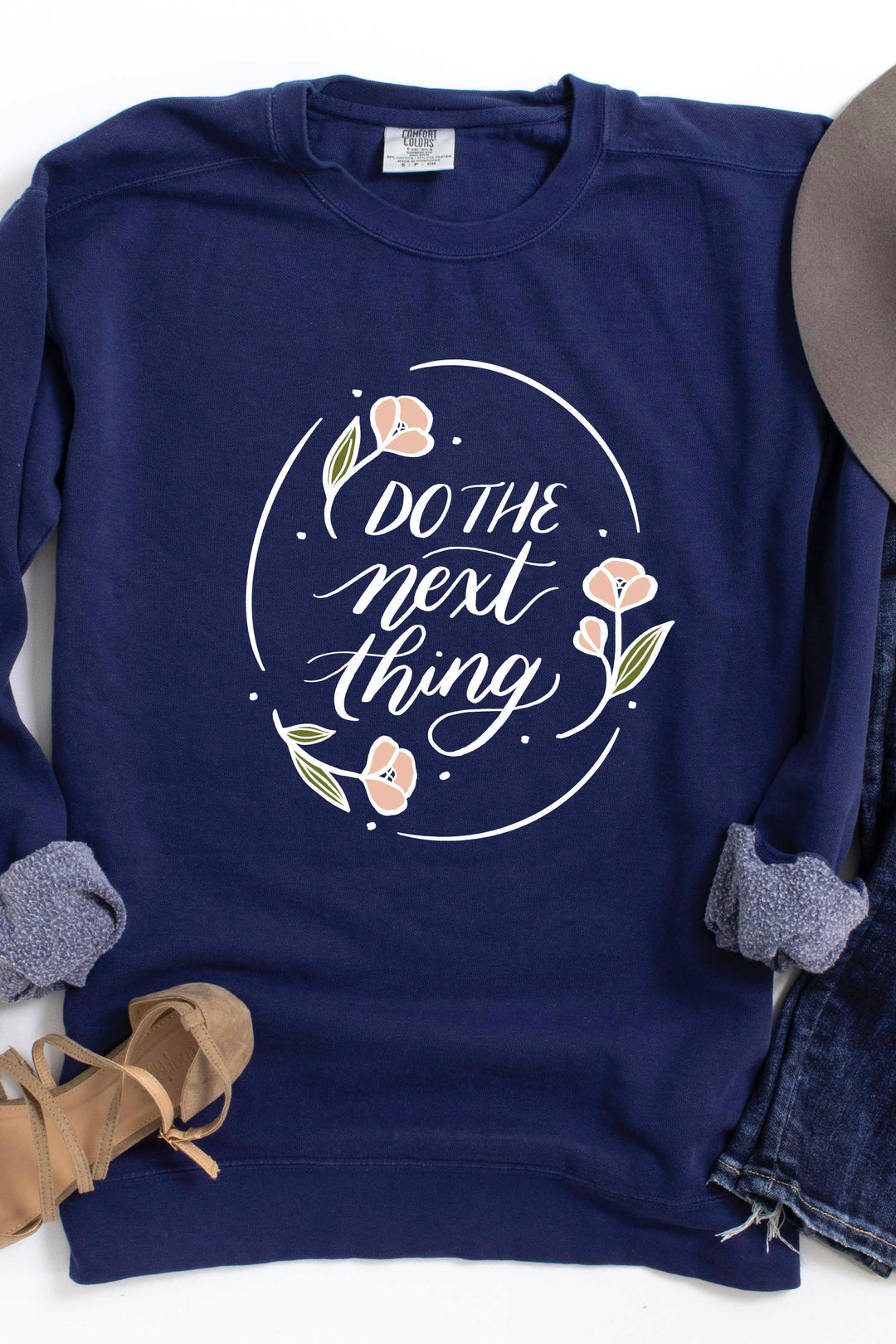 "Do the Next Thing" Floral Crewneck