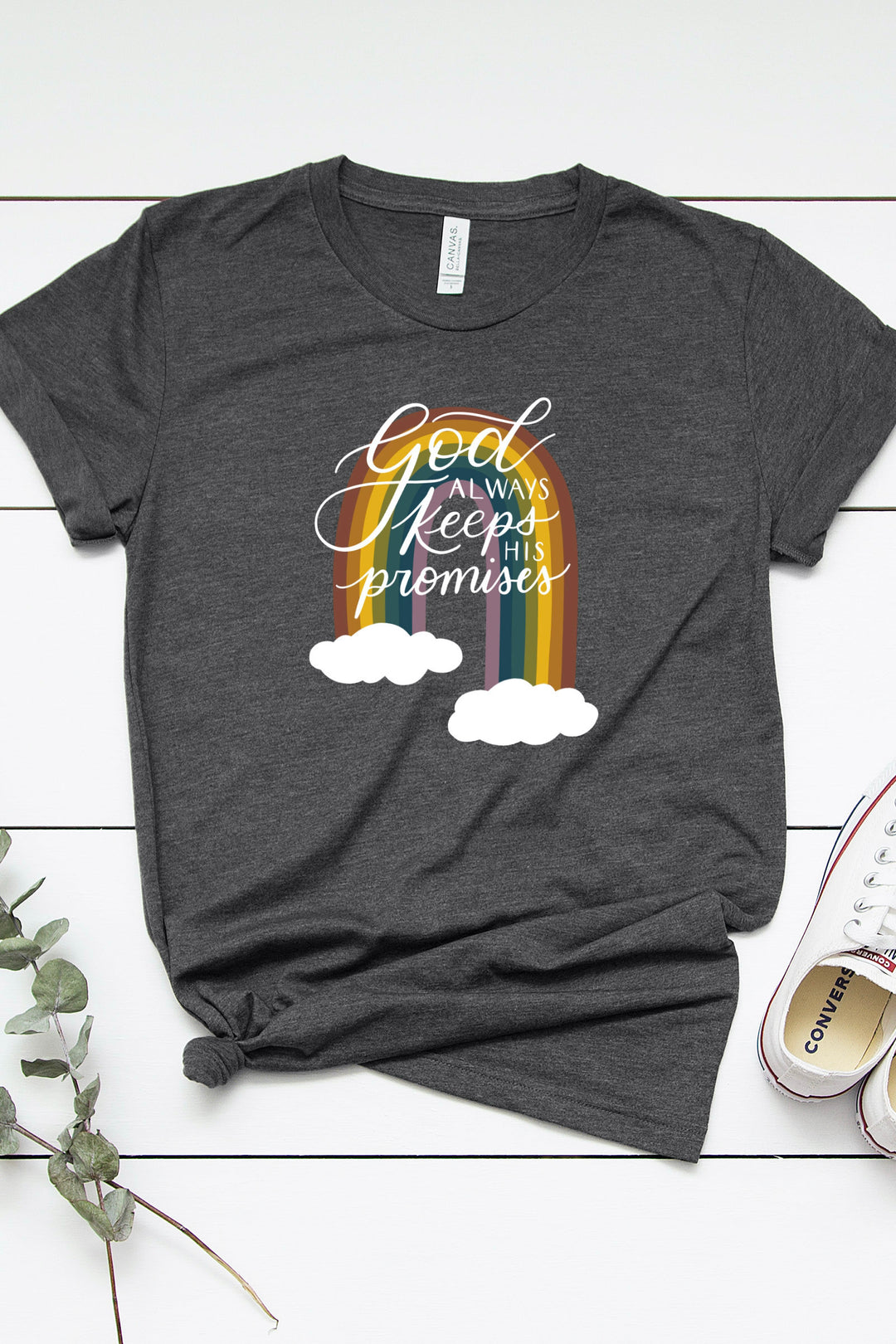 God Always Keeps His Promises Rainbow Youth Tee