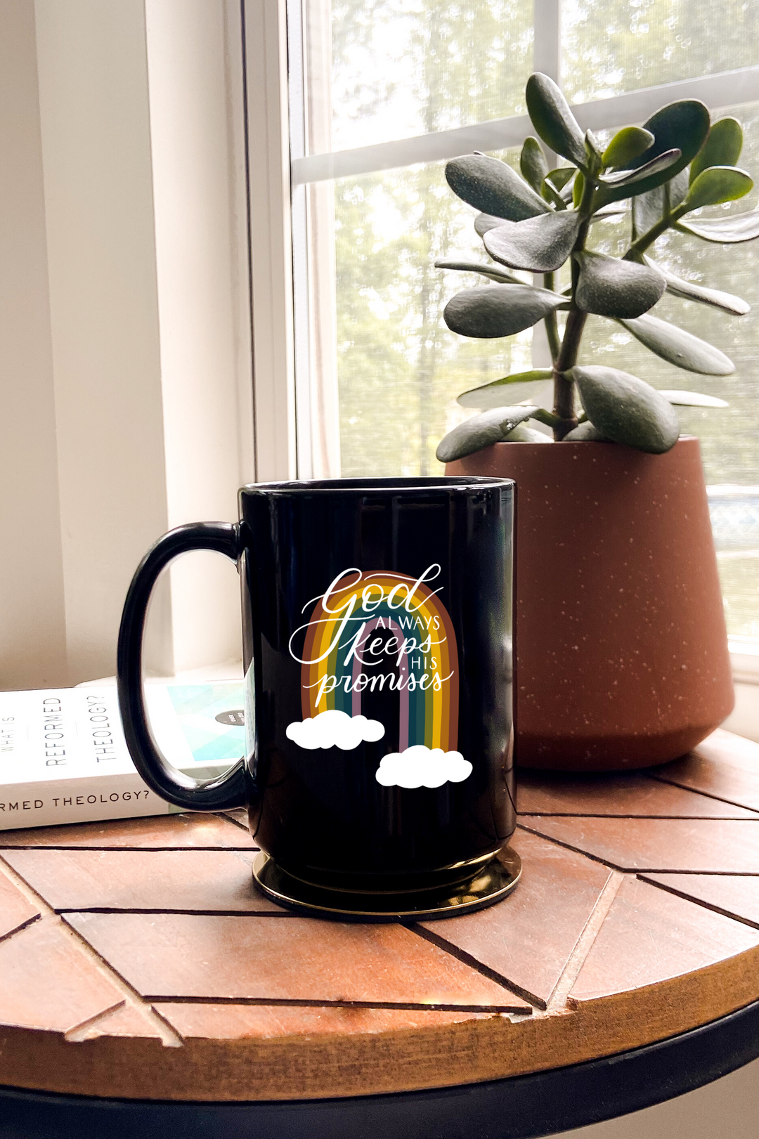 "God Always Keeps His Promises" Rainbow 15oz Mug