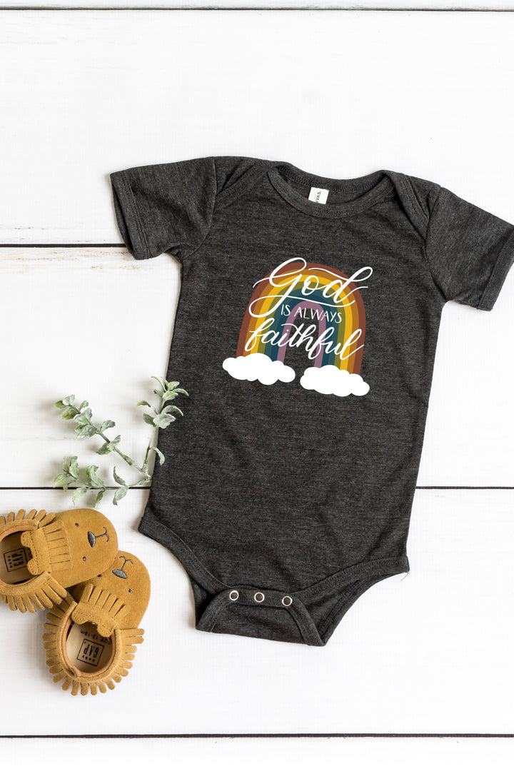 God Is Always Faithful Rainbow Onesie