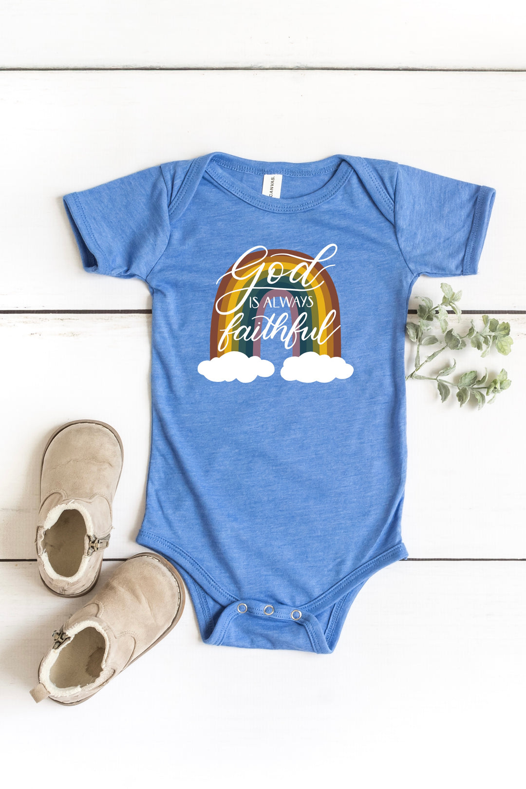 God Is Always Faithful Rainbow Onesie