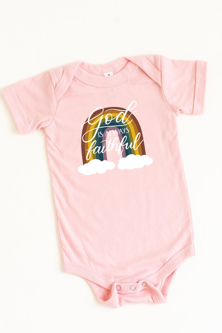 God Is Always Faithful Rainbow Onesie
