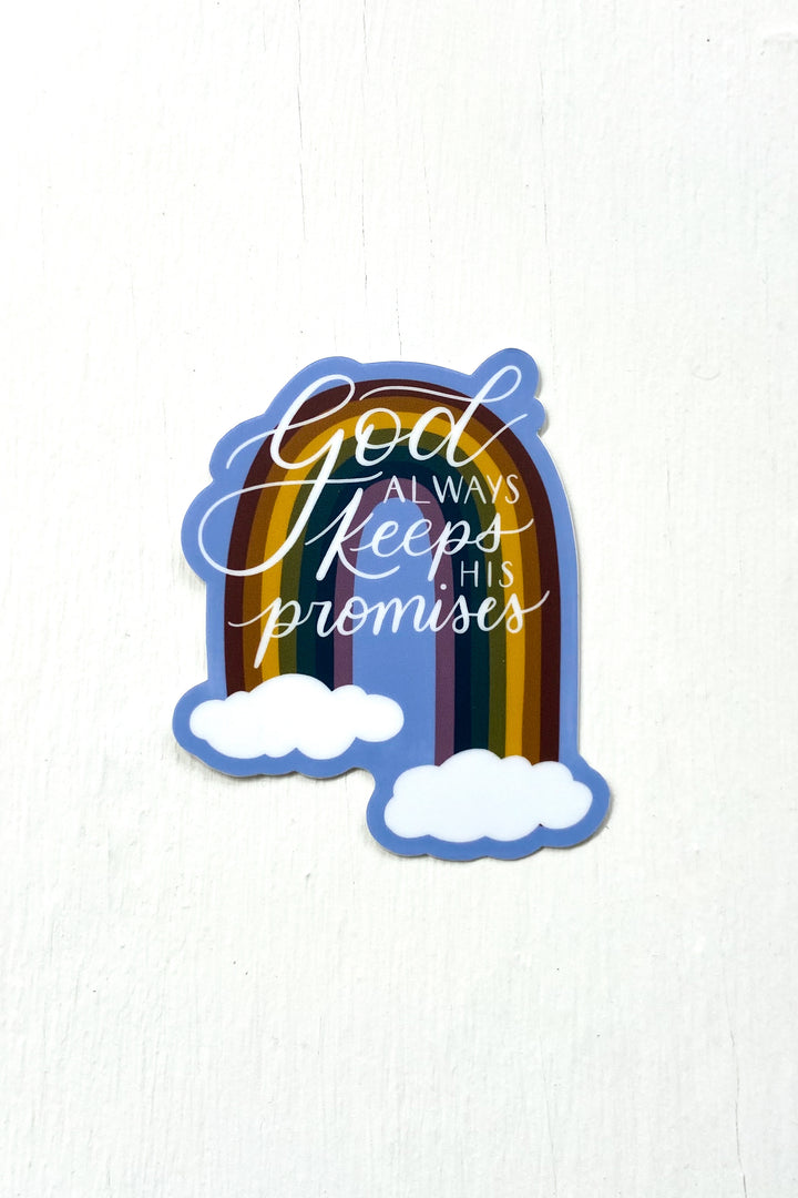 God Always Keeps His Promises Rainbow Sticker