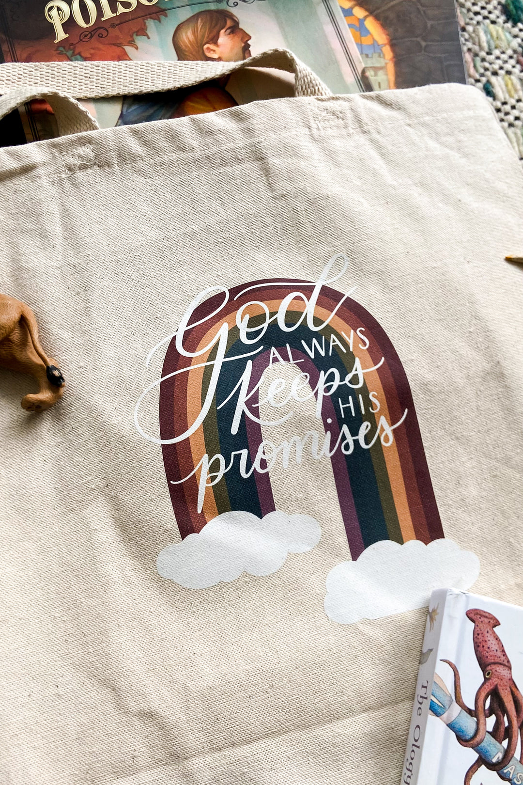 God Always Keeps His Promises Rainbow Tote
