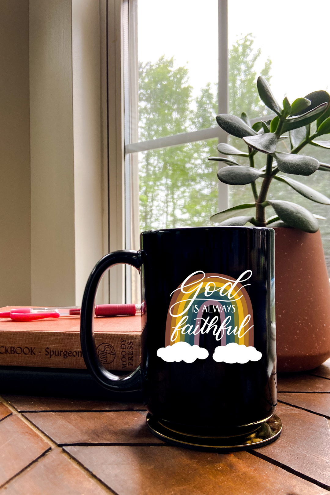 "God Is Always Faithful" Rainbow 15oz Mug