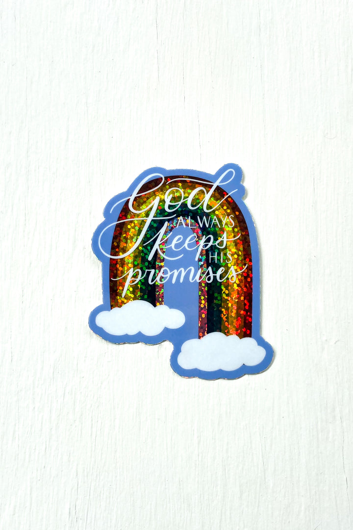 God Always Keeps His Promises Rainbow Sticker