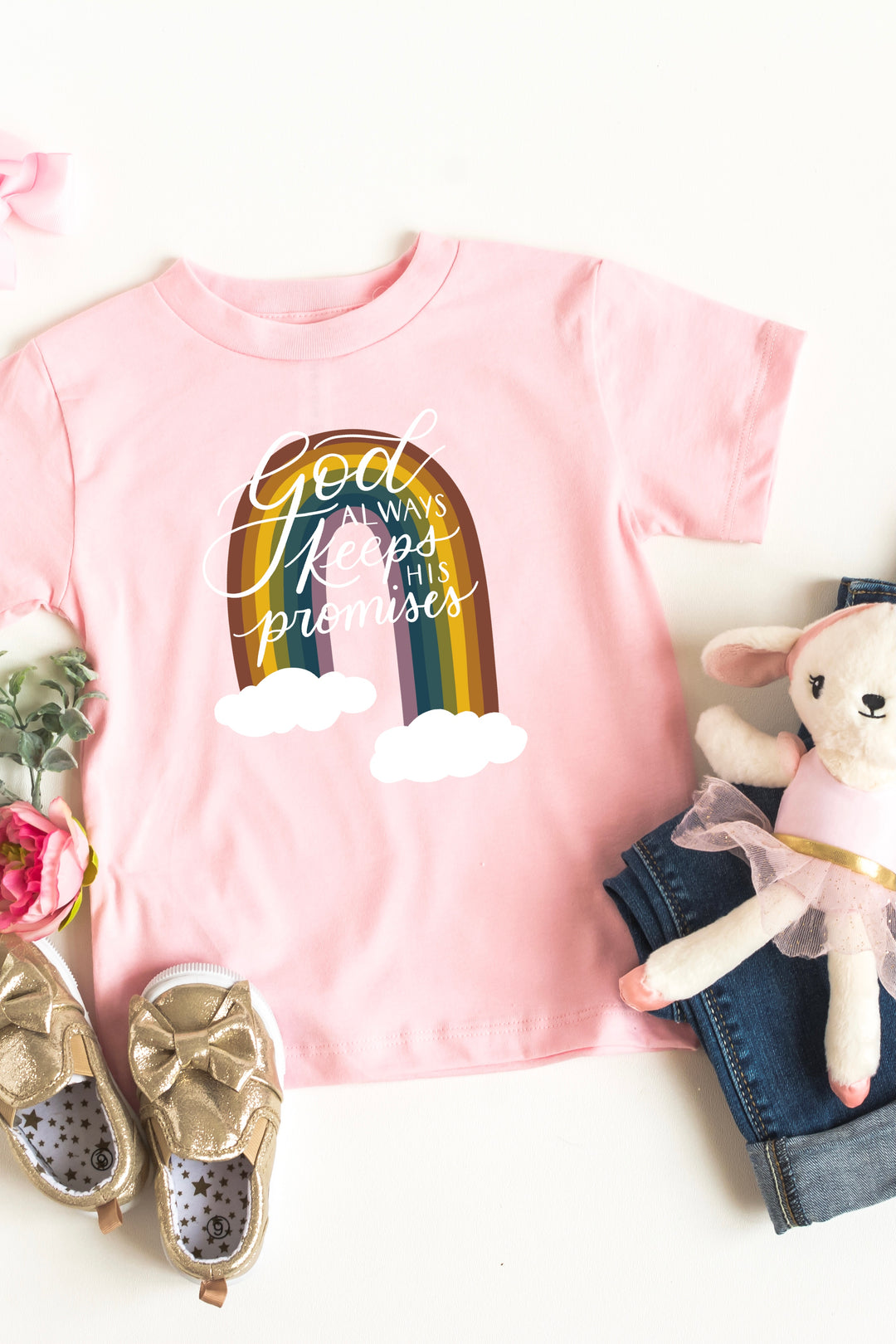 God Always Keeps His Promises Baby Rainbow Tee