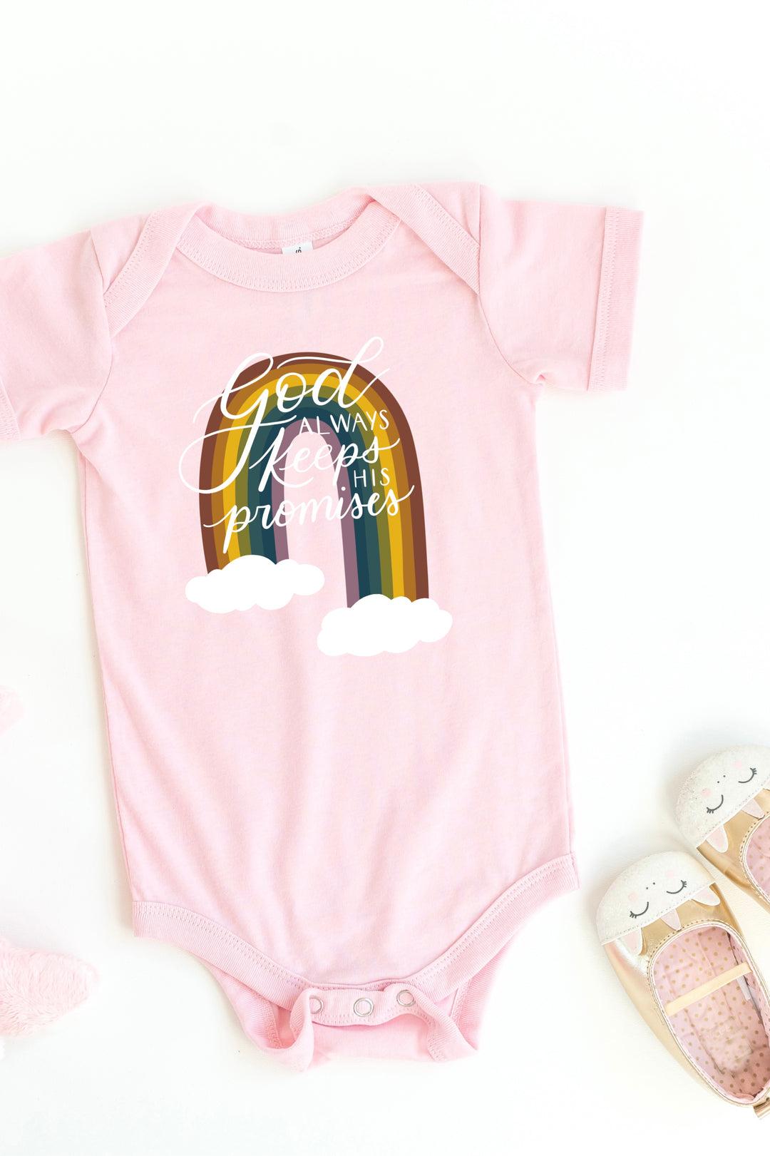 God Always Keeps His Promises Rainbow Onesie