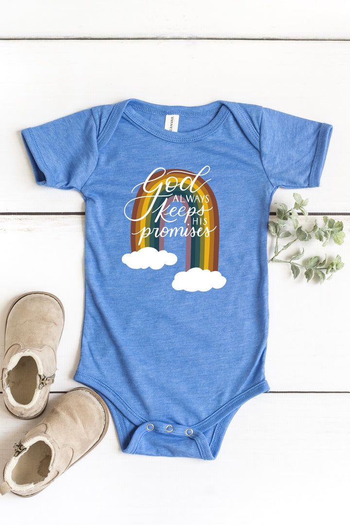 God Always Keeps His Promises Rainbow Onesie