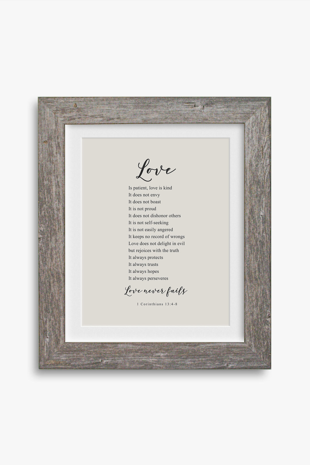 Love Never Fails, 1 Cor. 13:4-5