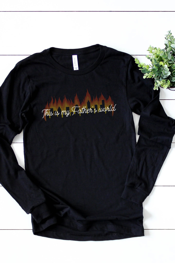 "This is my Father's world" Script Long Sleeve Tee
