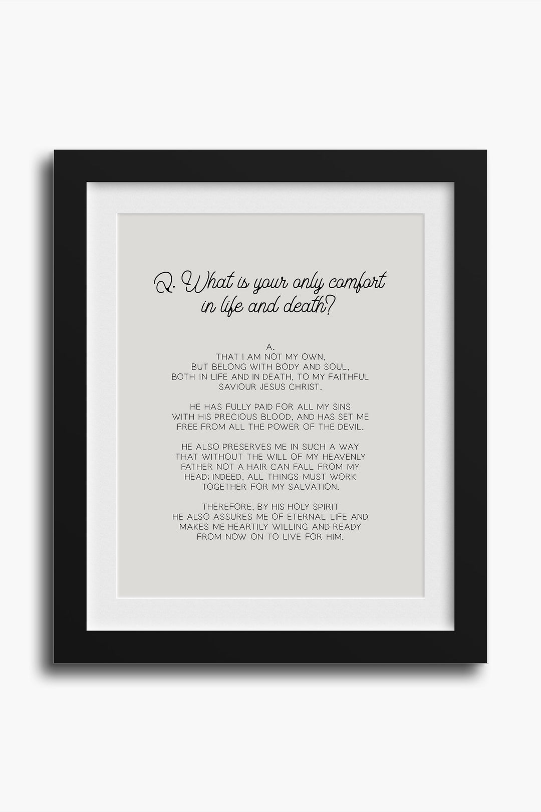 Heidelberg Catechism, Q1
