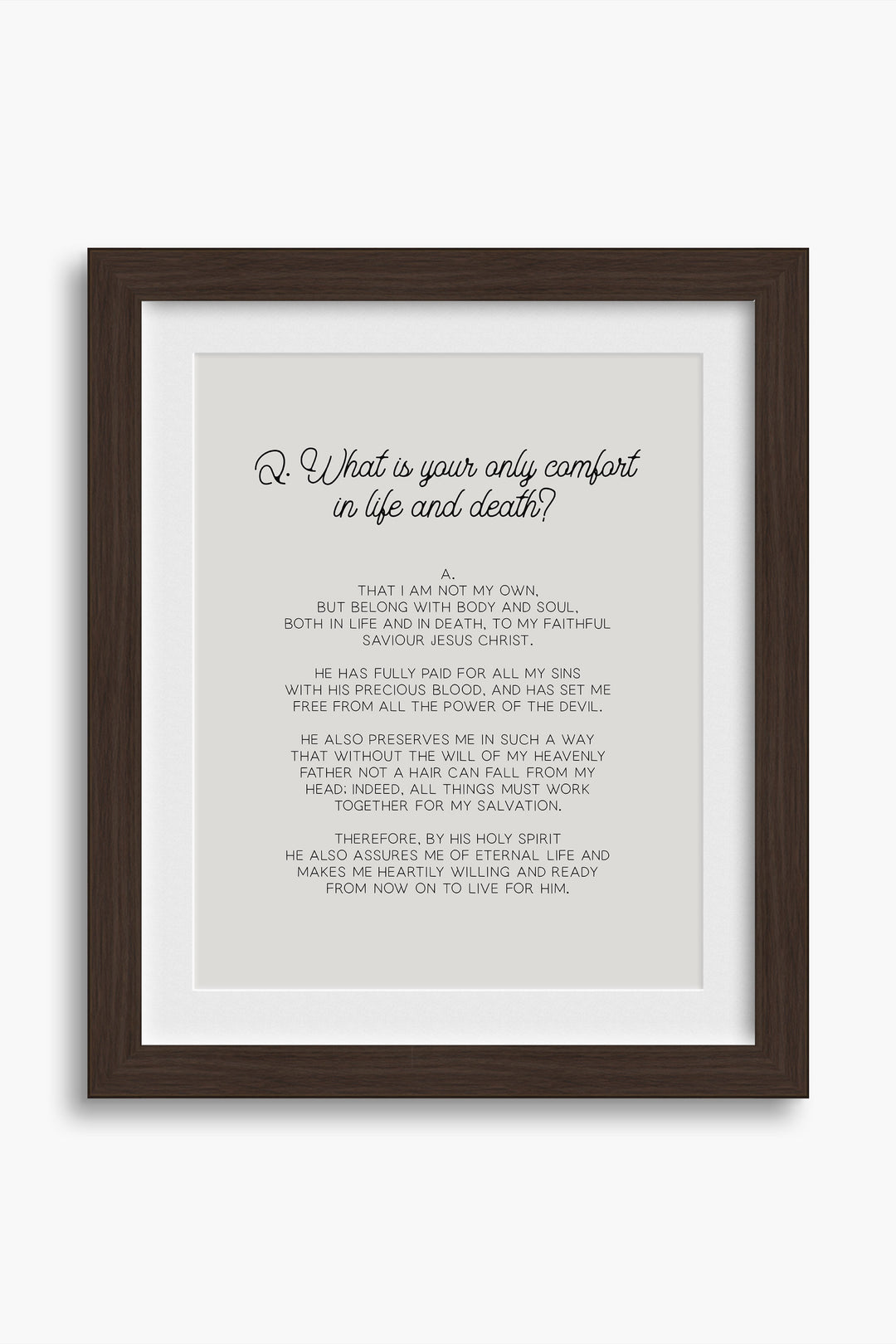 Heidelberg Catechism, Q1