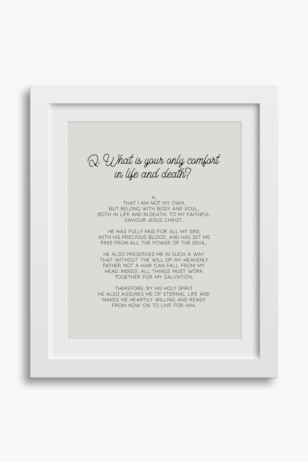 Heidelberg Catechism, Q1