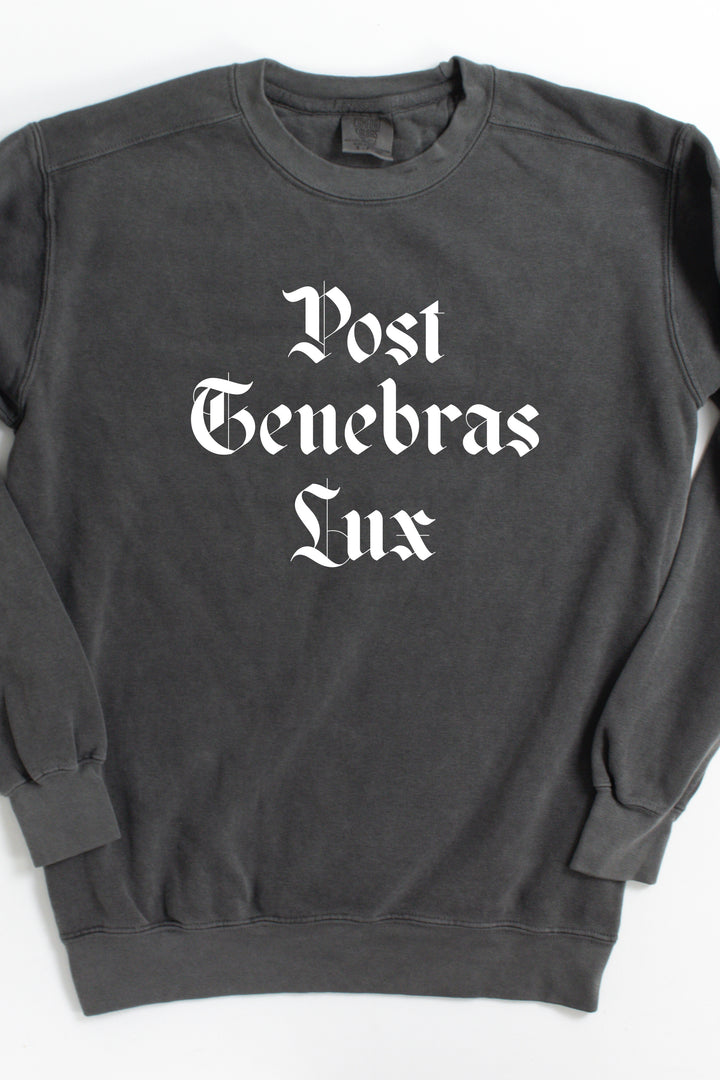 Blackletter "Post Tenebras Lux" Crewneck Pullover