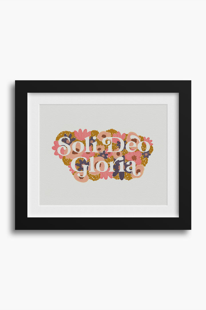 Groovy Floral Soli Deo Gloria in Gouache