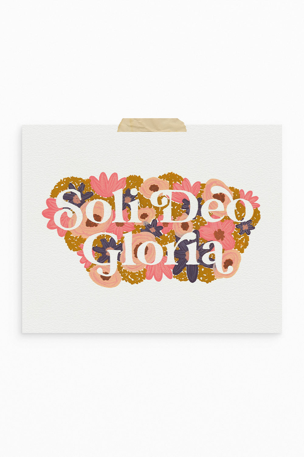 Groovy Floral Soli Deo Gloria in Gouache