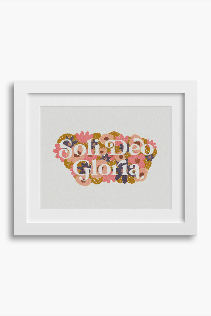 Groovy Floral Soli Deo Gloria in Gouache
