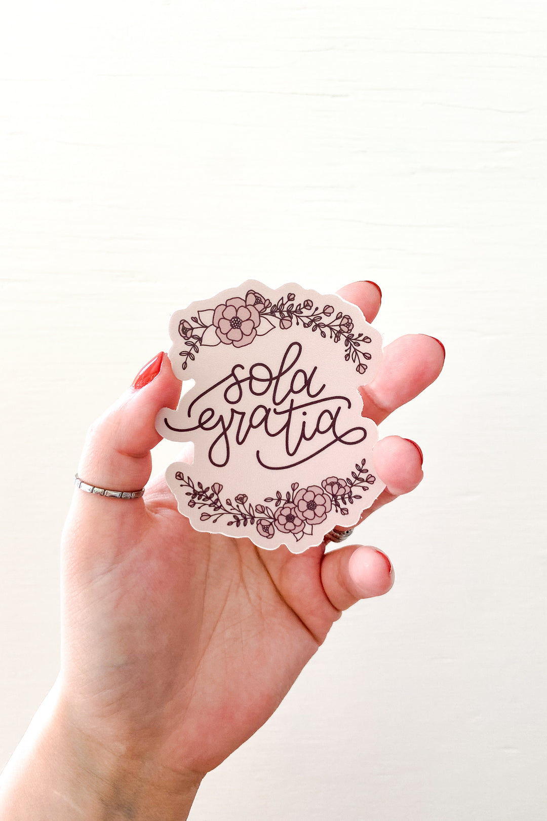 Floral “Sola Gratia” Sticker