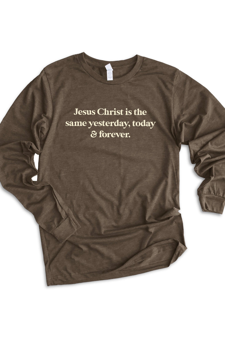 “Jesus Christ is the Same” Groovy | Heb. 13:8 | Long Sleeve Tee