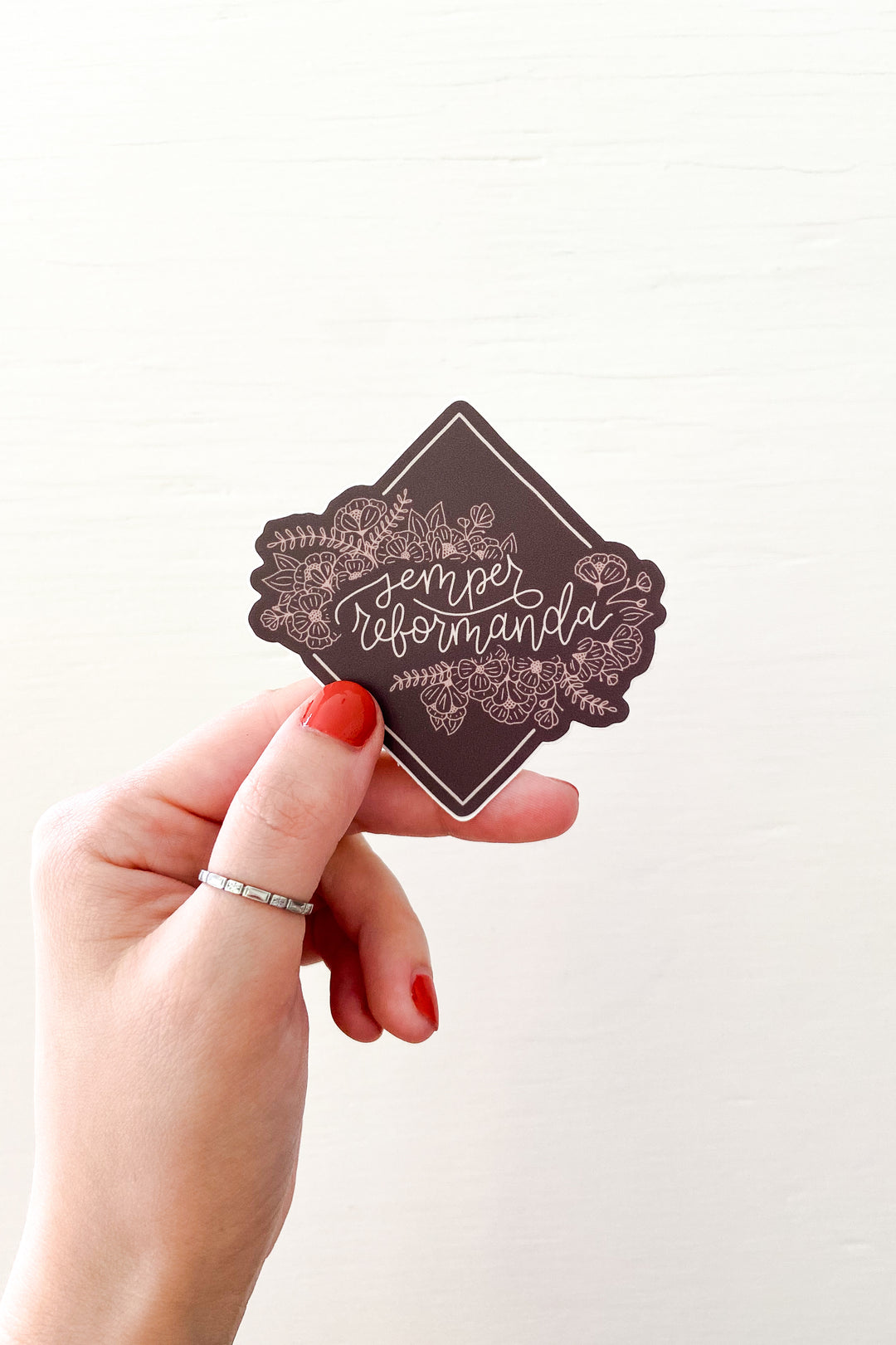 Floral “Semper Reformanda” Sticker