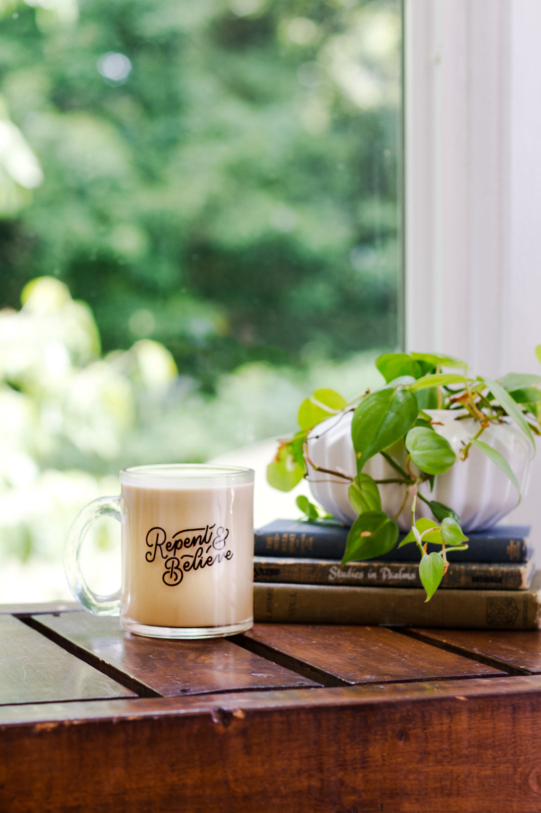 Repent & Believe Clear Glass Mug