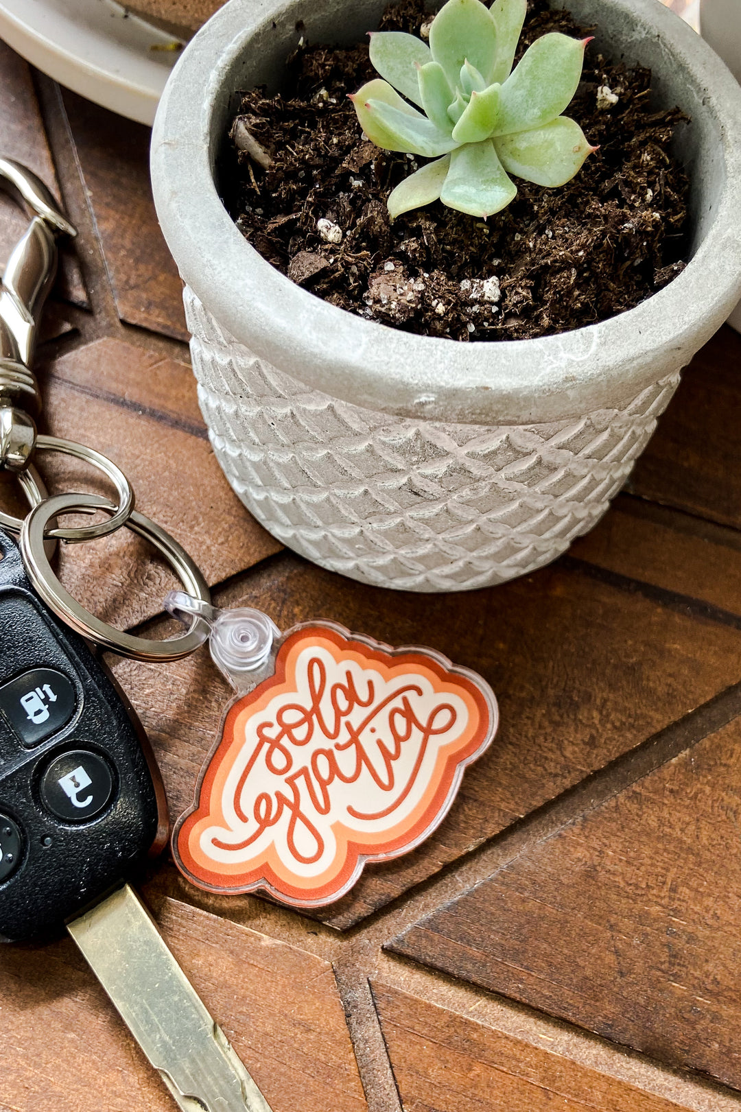Groovy Sola Gratia Keychain