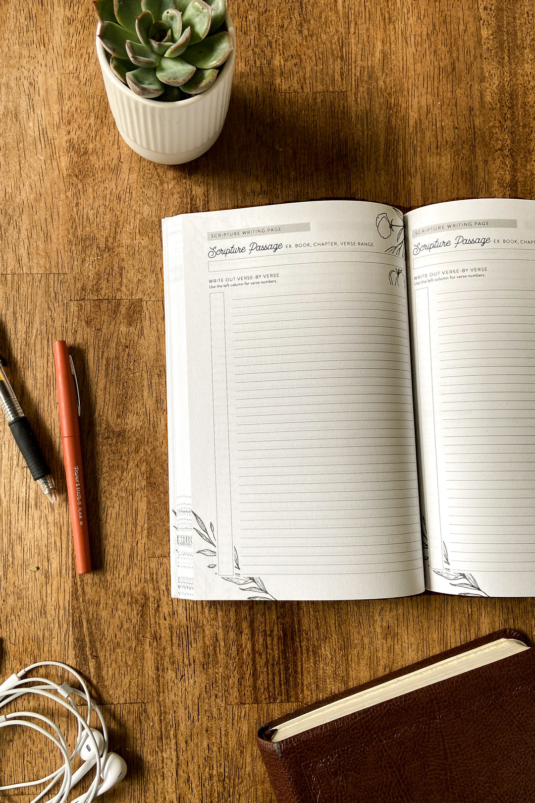 Floral Scripture Writing Bible Study Journal