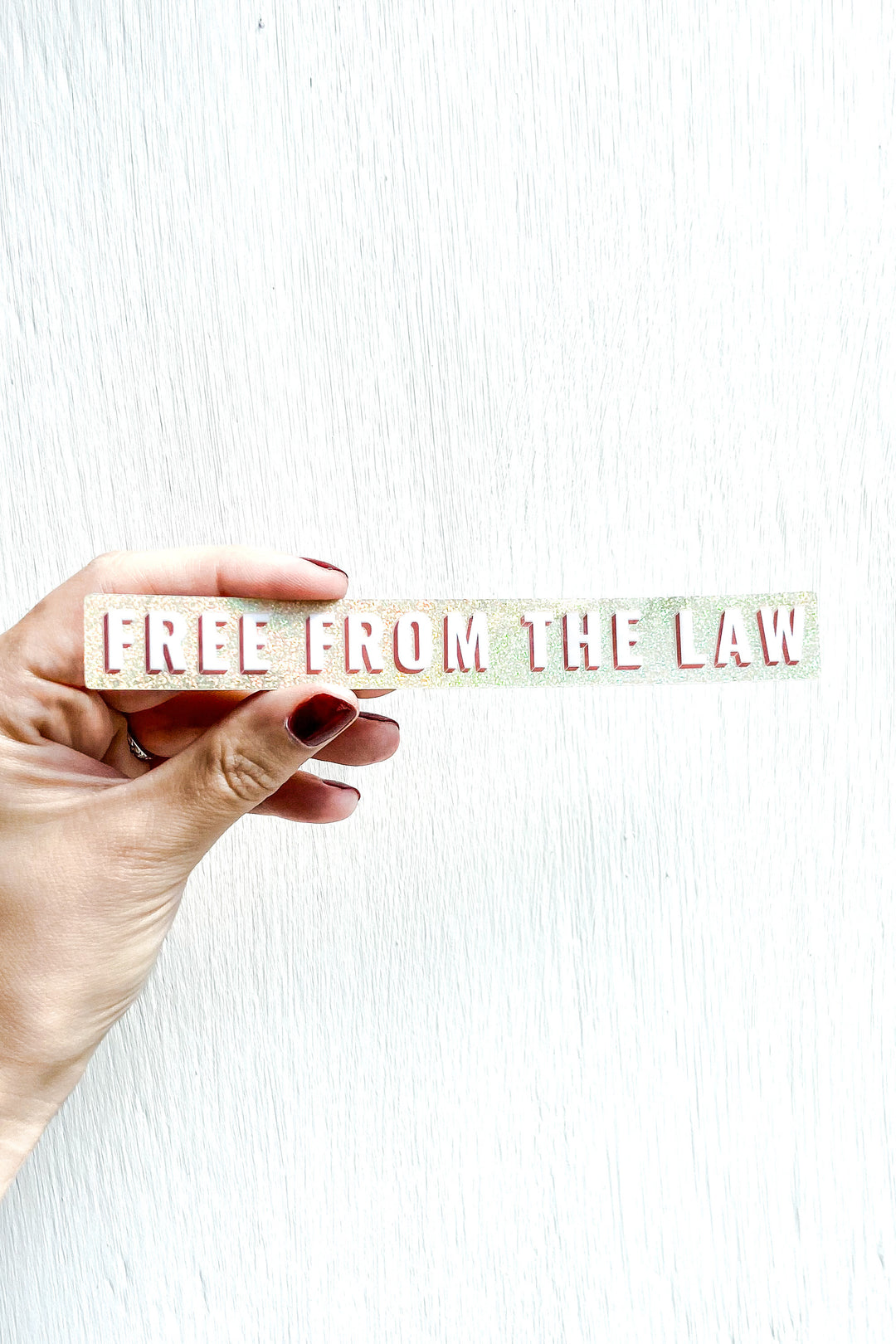 Free From the Law Sticker (Holographic Glitter)
