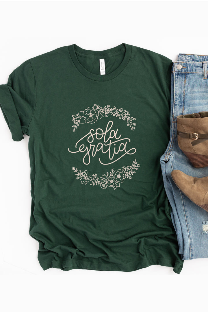 Floral Sola Gratia Tee