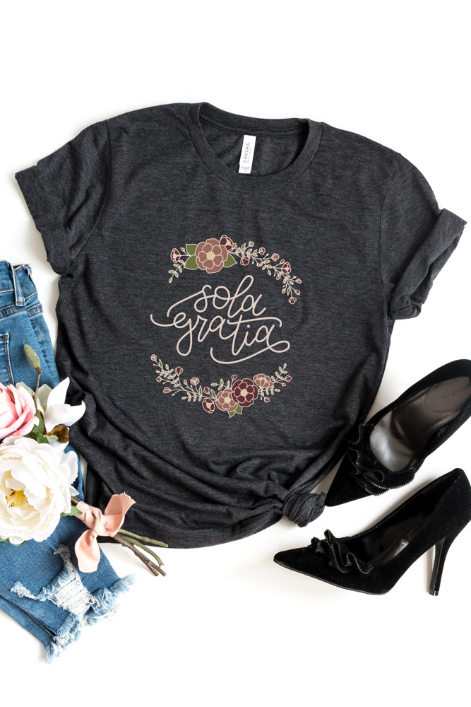 Floral Sola Gratia Tee