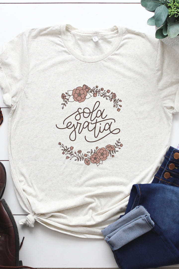 Floral Sola Gratia Tee