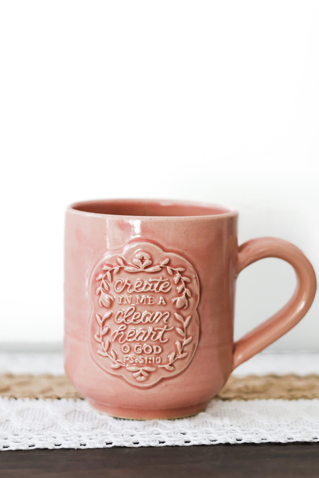 Psalm 51 Hand Thrown Ceramic Mug