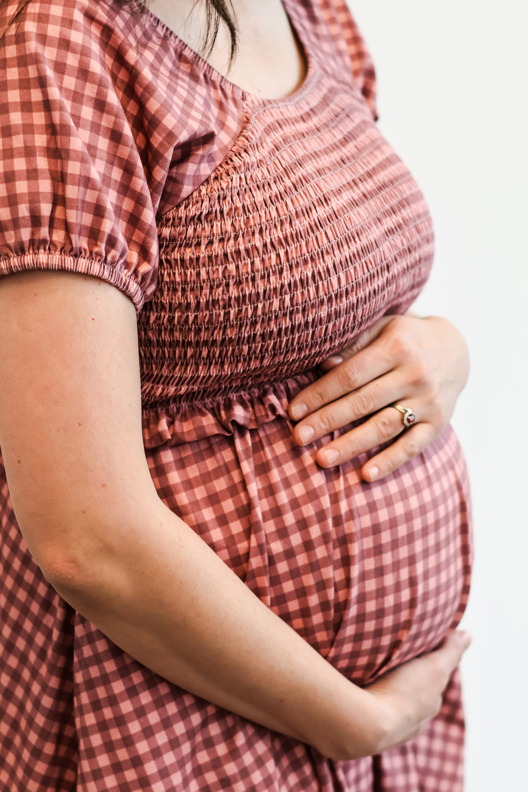 Gingham Blush—Cottage Dress