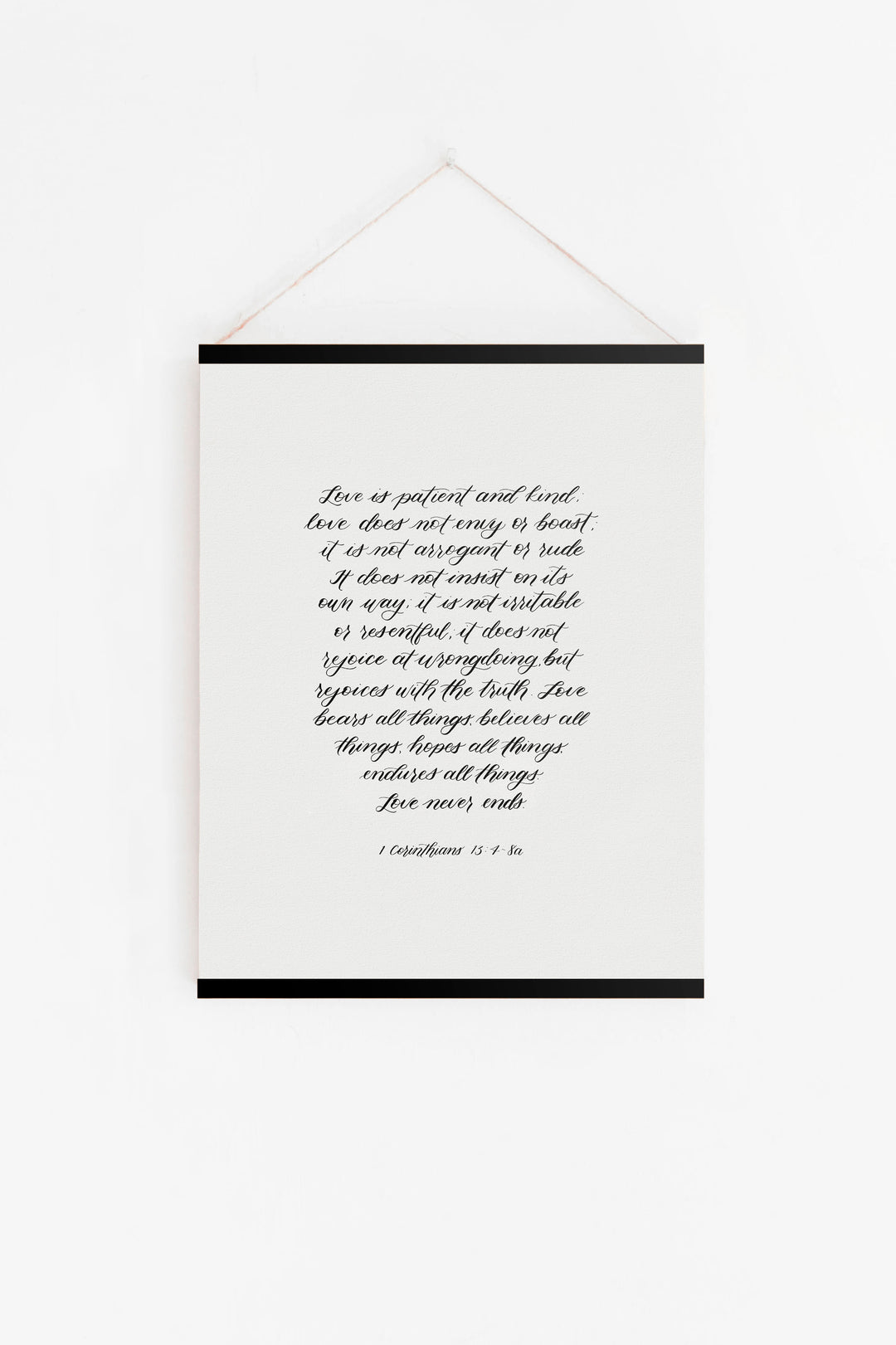 1 Corinthians 13:4-8 Hanging Rail Canvas