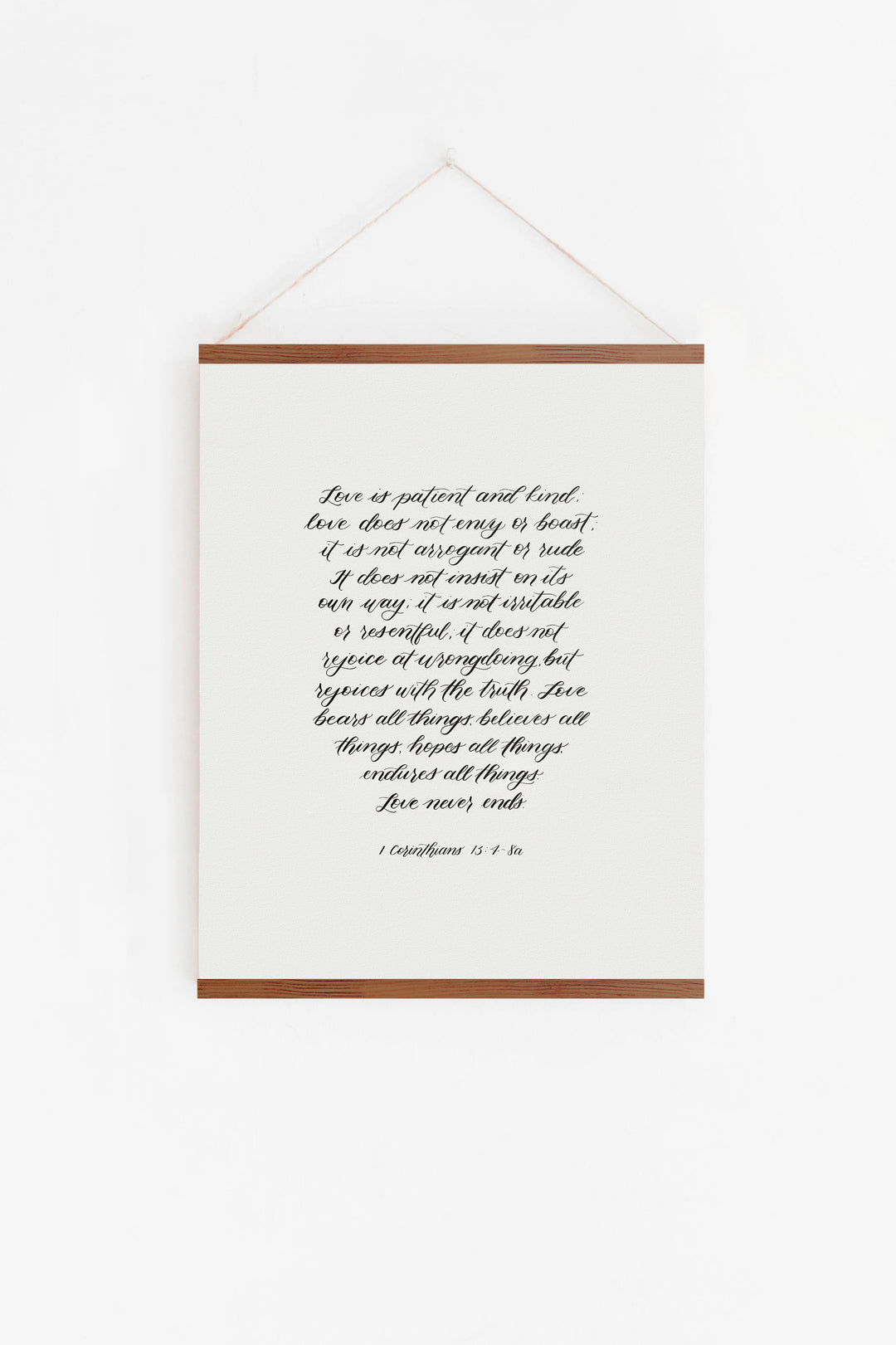 1 Corinthians 13:4-8 Hanging Rail Canvas