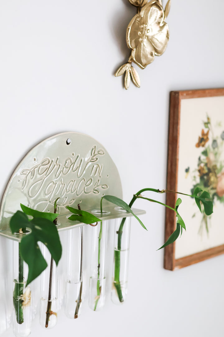 “Grow in Grace” Ceramic Plant Propagation Station