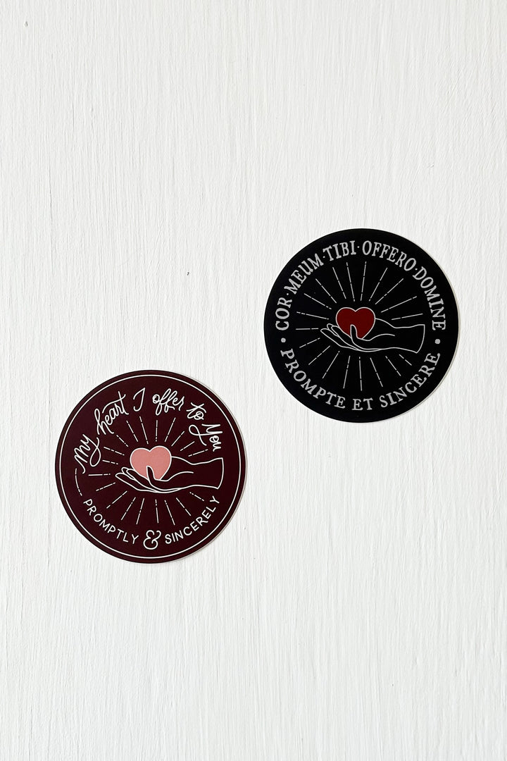 John Calvin Motto/Emblem Sticker Set; Latin & Script